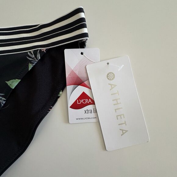 Athleta Gold Coast Low Rise Floral Banded Bikini Swim Bottoms Size Large NWT - Picture 4 of 11